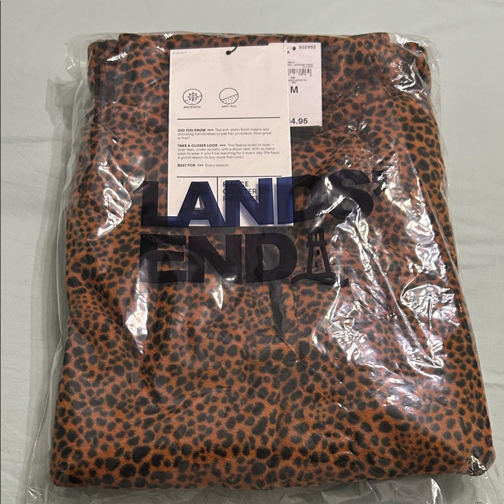 Lands' End Women's Brown Leopard Print Sweatshirt - Picture 8 of 9